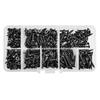 500pcs Durable Metal M3 Screw Kit Cross Head Black Finish Self Tapping Screw Self Drilling Round Head Pan Head Screw Hardware