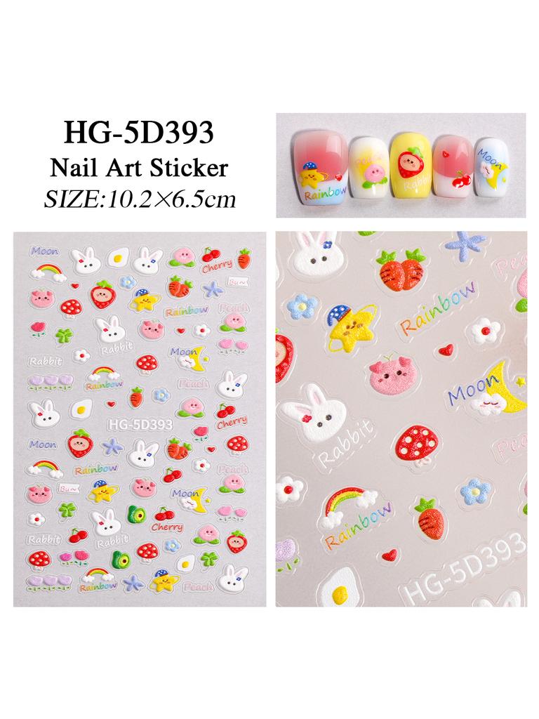 Pure Lace And Lace Nail Stickers 5d Embossed Sweet And Cool Cartoon Nail Stickers With Multiple Styles And Colors As Decorations