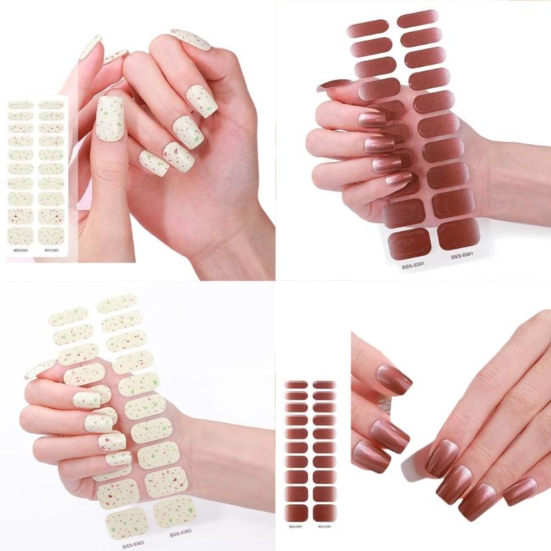 Semi Cured Gels Nails Stickers Nails Polish Strips Korean Style Gels Nails Strips Nails Art Decortions for Party