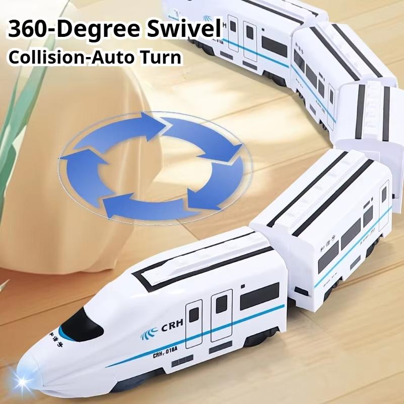 DIY Simulation Train Electric Car - Kids Sound & Light Model Toy, Ideal Birthday Gift for Boys Girls