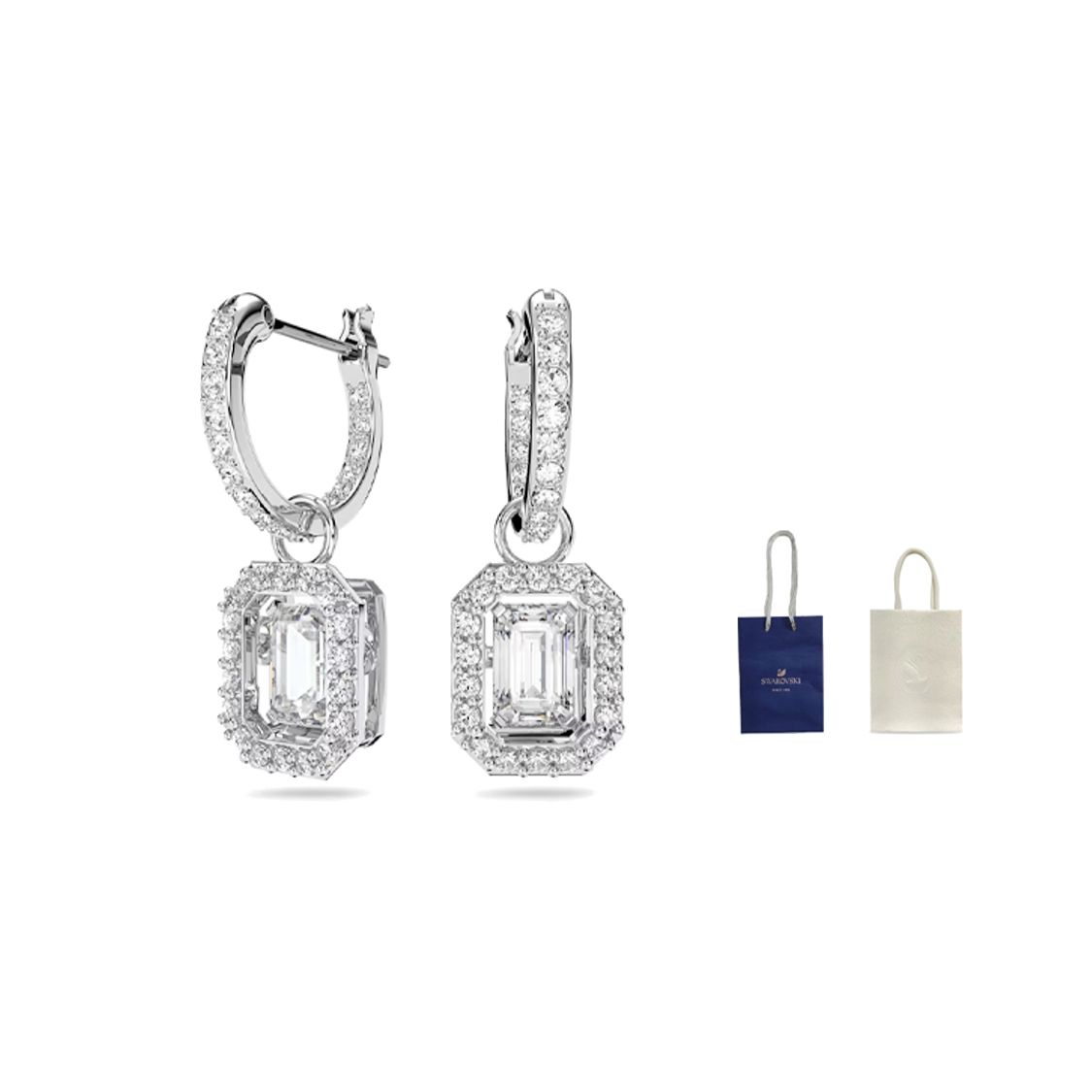 

Swarovski Una Fashionable Octagonal Cut Earrings Women earrings 5638495 Box+Shopping Bag (Random Color)