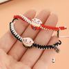 Hand Rope Red Braided Rope Ceramic Cat Pendant Women Hand Ring Minority Maneki Neko Bracelet  Women