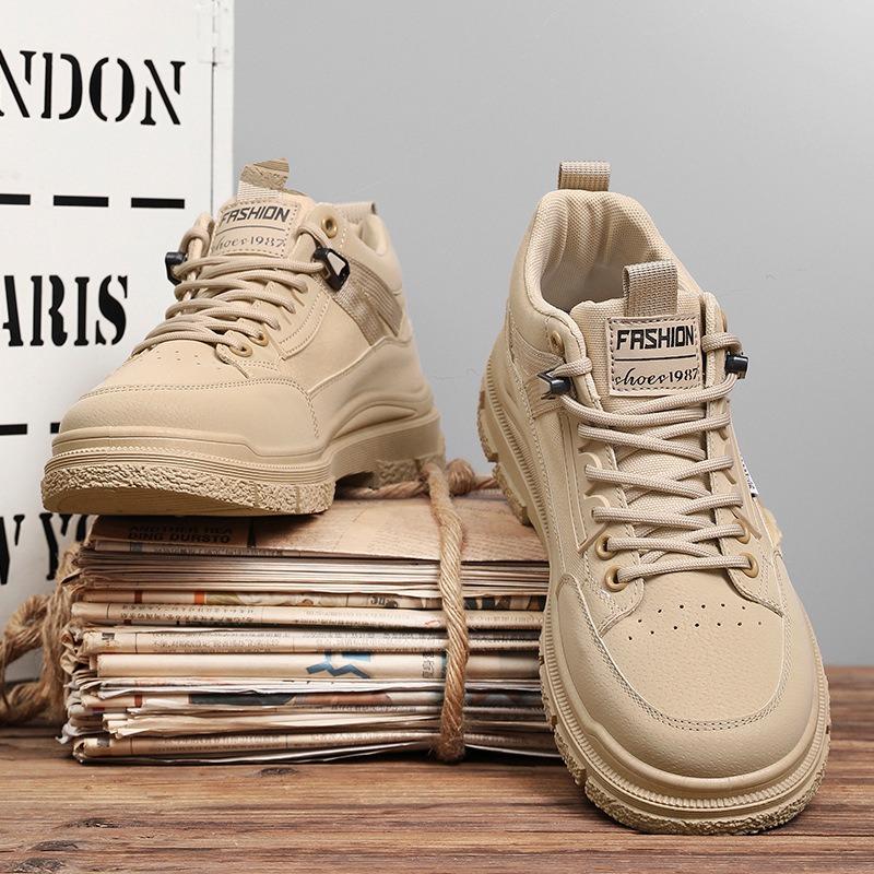 New Autumn Workwear Style Martin Boots, Casual Sports Work Footwear, Waterproof Thick-soled Wear-resistant High-top Fleece-lined Boots