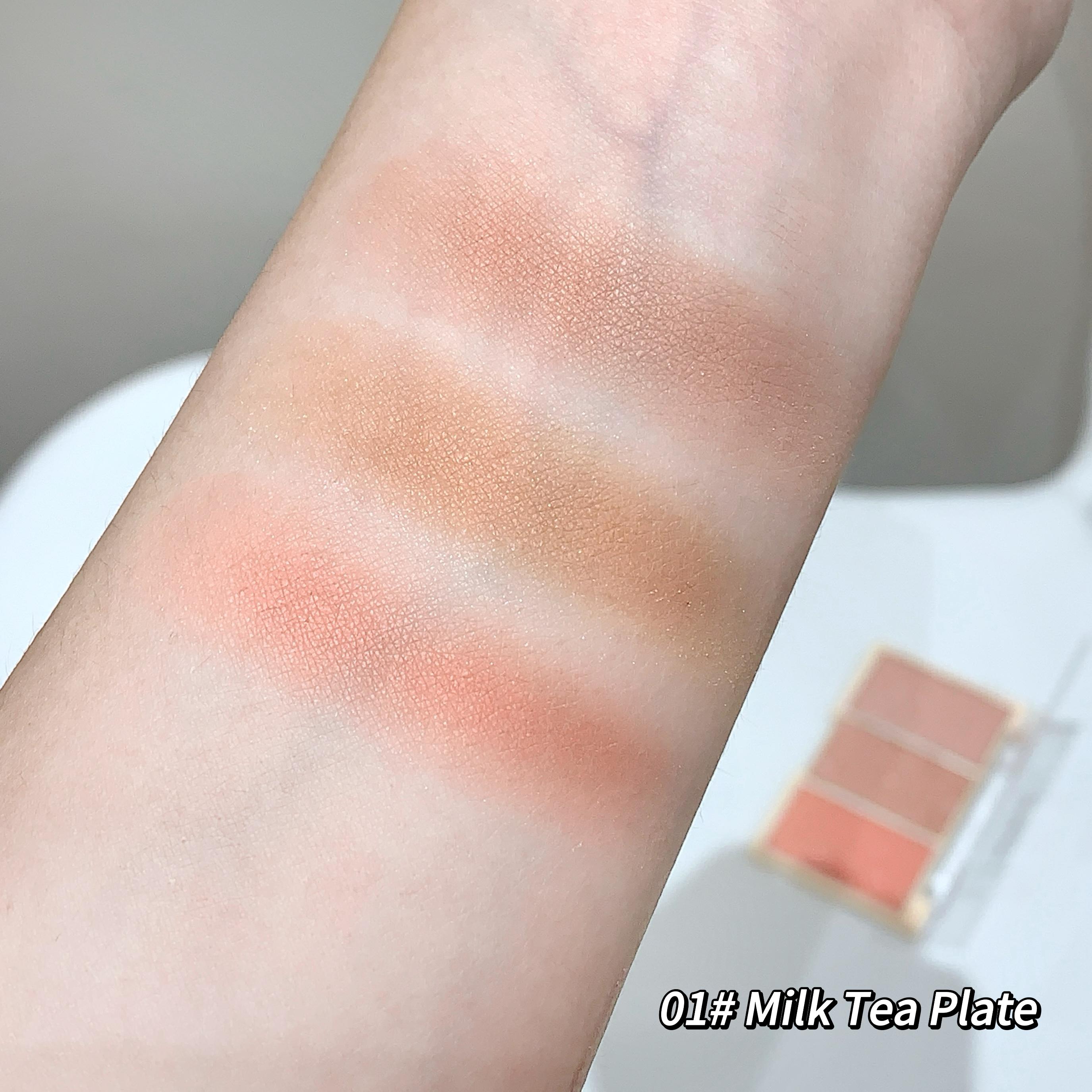 

QMN Палетка румян Матовые Перламутровые Блестки Стойкая Глянцевая Трио Палетка теней для век Макияж