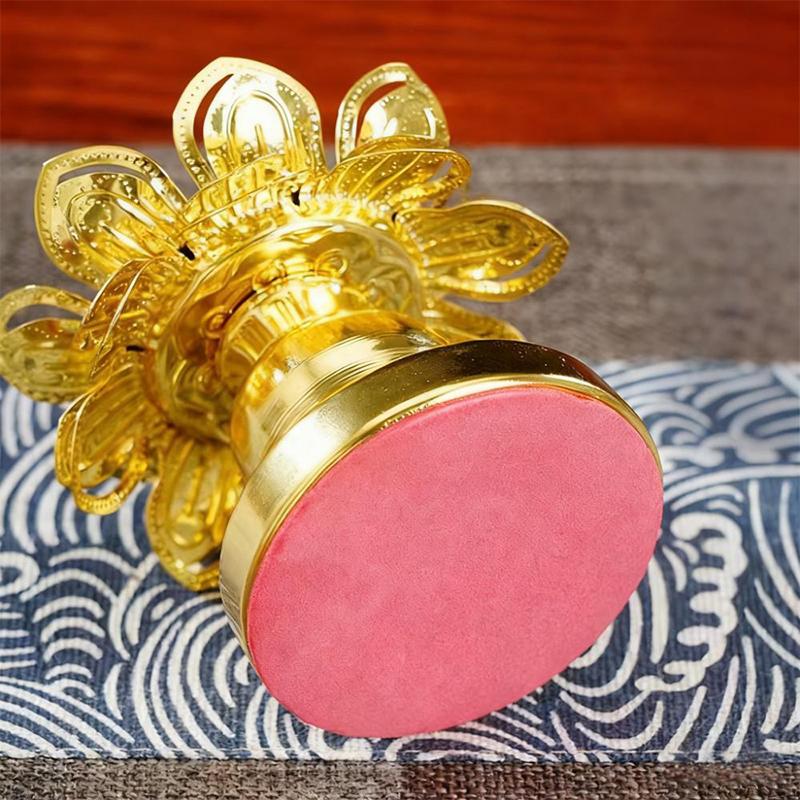 1PC Gold Temple Lotus Prayer Accessories Petal Candle Holder Sturdy Construction Buddhist Supplies Elegant
