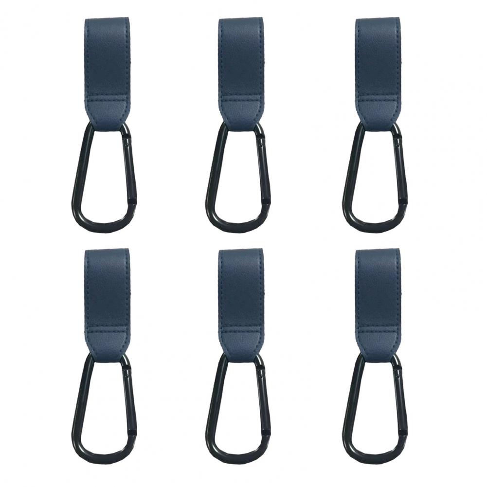 Fastener Tape Hook Durable Stroller Hook Baby Stroller Hook Set with Faux Leather Fastener Tape Diaper Bag Hanger for Prams