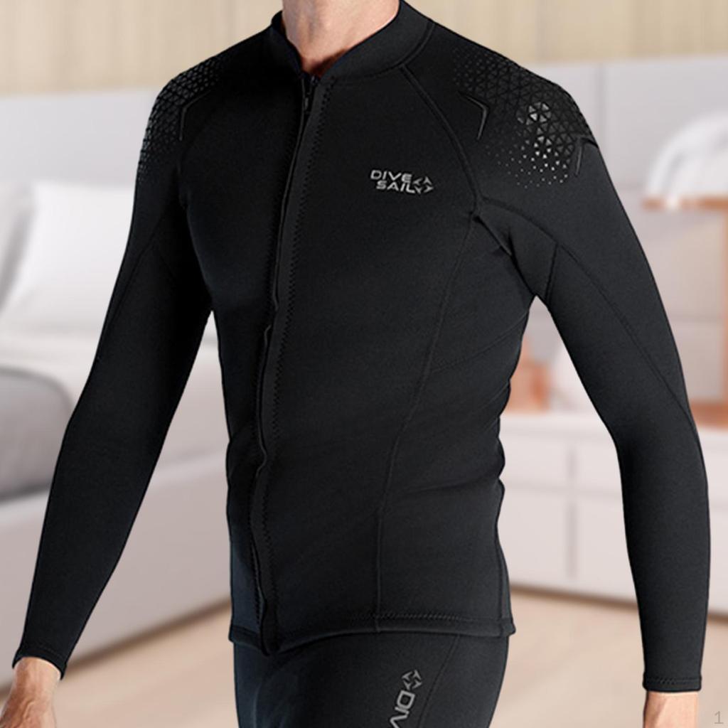 Wetsuit Top Long Sleeve Jacket for Water Sports Swimming Kayaking