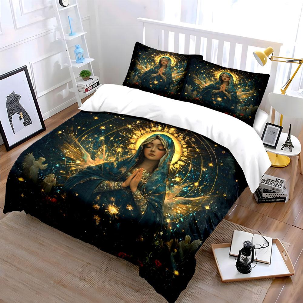 Spiritual Serenity Decorative Set  Kid'S And Adults' Bedroom Decor, Exquisite Three-Piece Bedding Set Gift