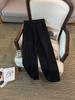 Spring Rhinestone Cuffed Loose Fit Plus Size Straight Leg Pants (300 Jin)