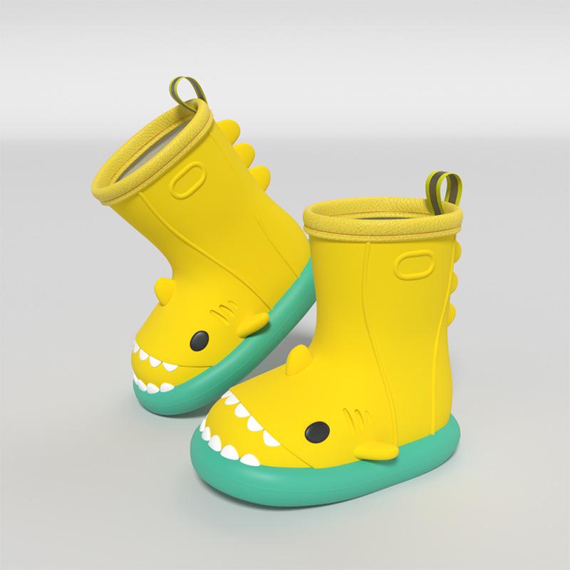 Damen Hai Regenstiefel - Niedlich, Rutschfest, Wasserdichte Gummischuhe für Drinnen/Draußen, Partnerlook, Trendiger Sommerstil