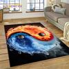 Natur Yin Yang Chinesischer Tai Chi Bagua Teppich für Schlafzimmer Wohnzimmer Zuhause Sofa Dekoration, Kinderspiel Große Dekor Bodenmatte