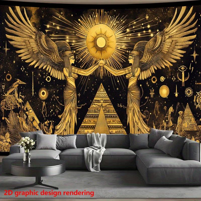 

VIKAMA Mythical Egyptian Art Tapestry Trendy Wall Accent Suitable For Bedroom Study Studio Bohemian Style Home Decor Cloth 74x94cm(29x37in)