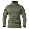 Camicie da combattimento a maniche lunghe uniformi dell'esercito da uomo T-shirt tattica militare in cotone solido