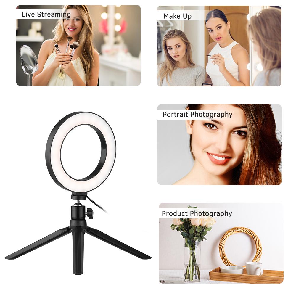 Buy 6 Inch Desktop LED Ring Light 3200K5500K Dimmable Mini Camera