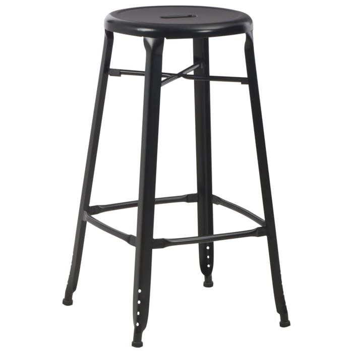 VidaXL 4x Tabourets de Bar Chaise de Pub Tabouret de Comptoir Siège de Bistro Chaise de Comptoir Salle à Manger Cuisine Noir 3054558