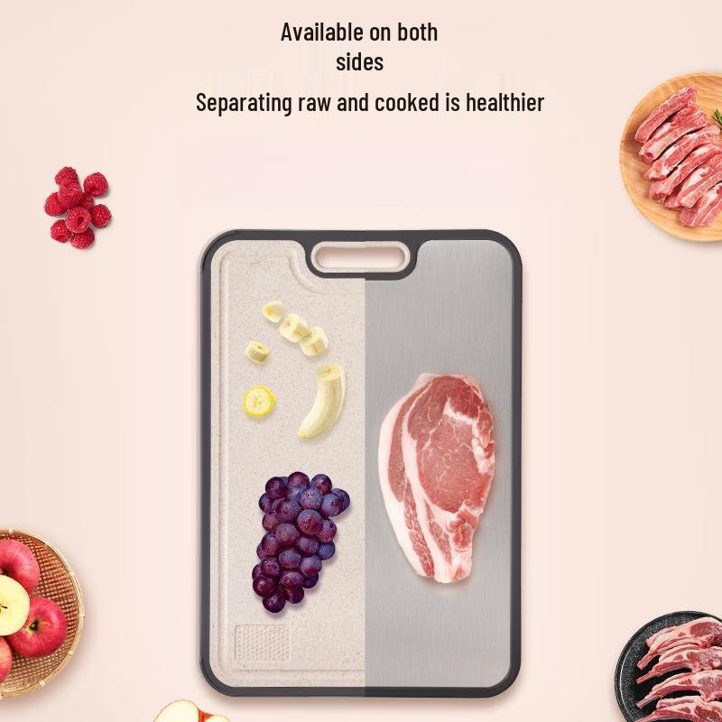 Abdo Titanium & Wheat Fiber Double-Sided Cutting Board with Grinding Station
