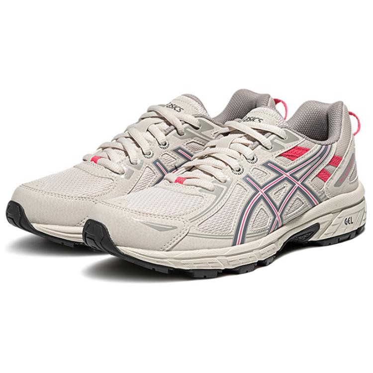 Asics Gel-Venture 6 Comfortable Versatile Low-Top Trail Running Shoes Women sneaker Gray Pink 1012B359-021
