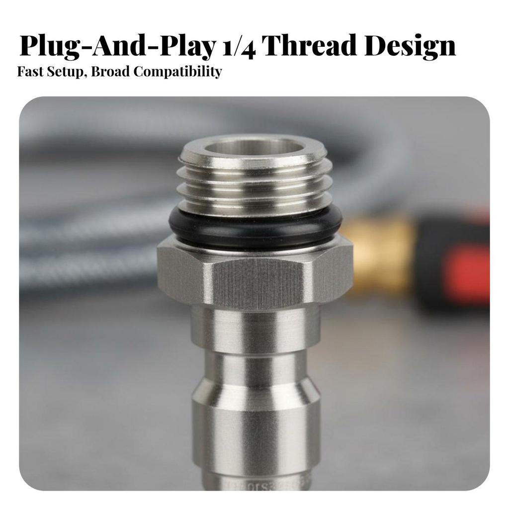6x2 Pieces Stainless Steel Pressure Washer Connector M14x1.5 Male Female Kit Heavy Duty