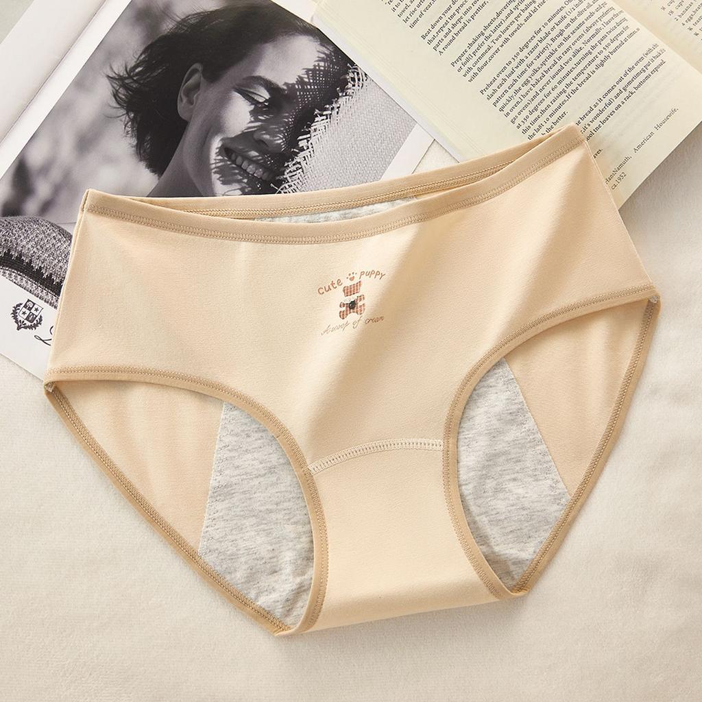 Girls New Menstrual Period Pure Cotton 10A Antibacterial Crotch Waist Breathable Briefs