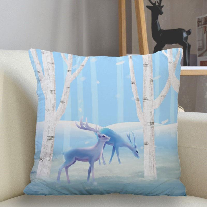Bedroom Living Room Home Decor Cushion Cover Fantasy Fawn Art Pillowcase Square