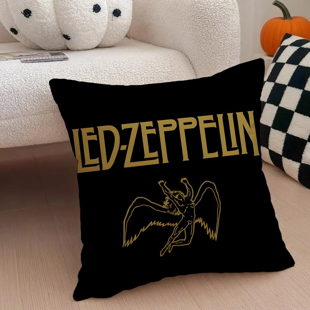 Fashion Iconic LLed ZeppelinS Rock Cushion Cover Throw Pillow Cover Hidden Button Durable Polyester Chair Cushion 30X30cm