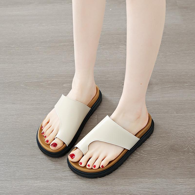 2025 European and American Large-size Set of Toe Girl Cool Slippers 35-43 Foreign Trade Summer New Thick-soled Outer Slippers