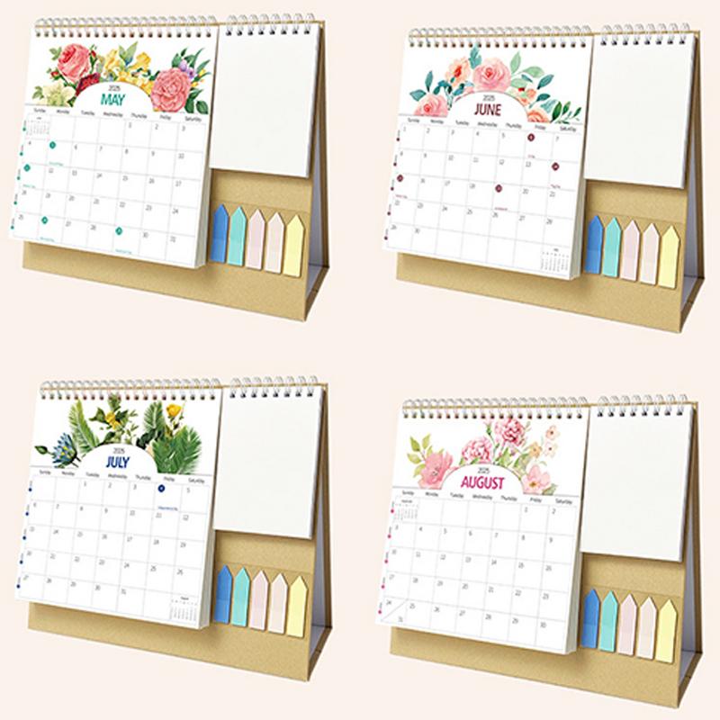 2025 Desk Calendar 2025 Monthly Floral Desktop Planner Calendar Multi-Purpose Calendar Decoration For Home Dormitory Work Area