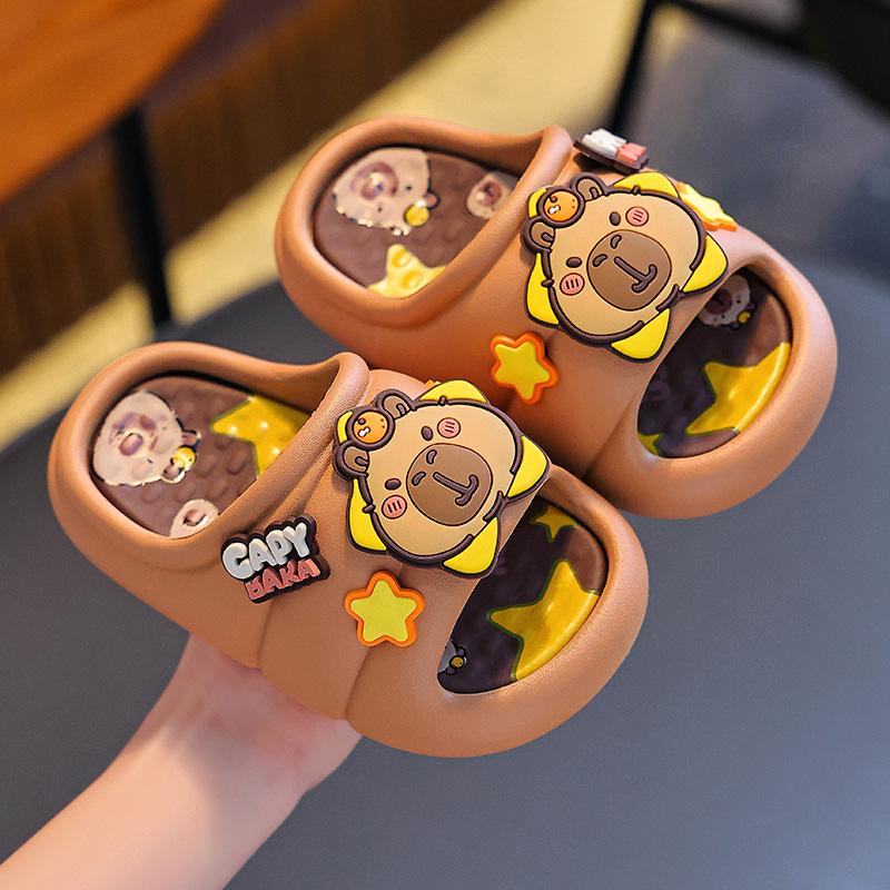 

Cartoon Shoes, Flip-flops for Men, Children and Girls - Non-slip Soft-soled and Breathable Shoes 24-25 света кофе