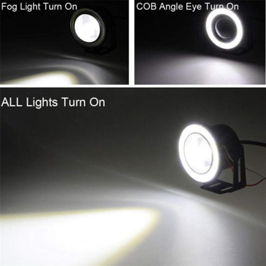 3.5" LED Car Fog Light White Angel Eyes Standlichtringe Driving Head Lamp 12V 2x