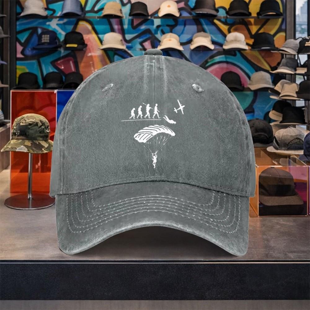 Fallskärmshoppning Evolution Fallskärm Keps Unisex Tvättad Bomull Justerbar Casual Utomhus Snapback Hatt