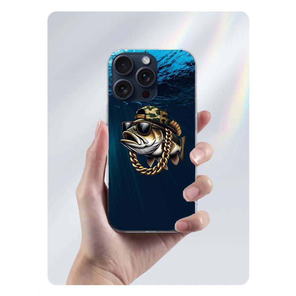 Enjoy a Day of Fishing Pleasure Clear Phone Case For Iphone 17 Air 16 Pro Max 15 Pro 14 Plus 17E 16E 11 13 12 Mini Cover Cases F