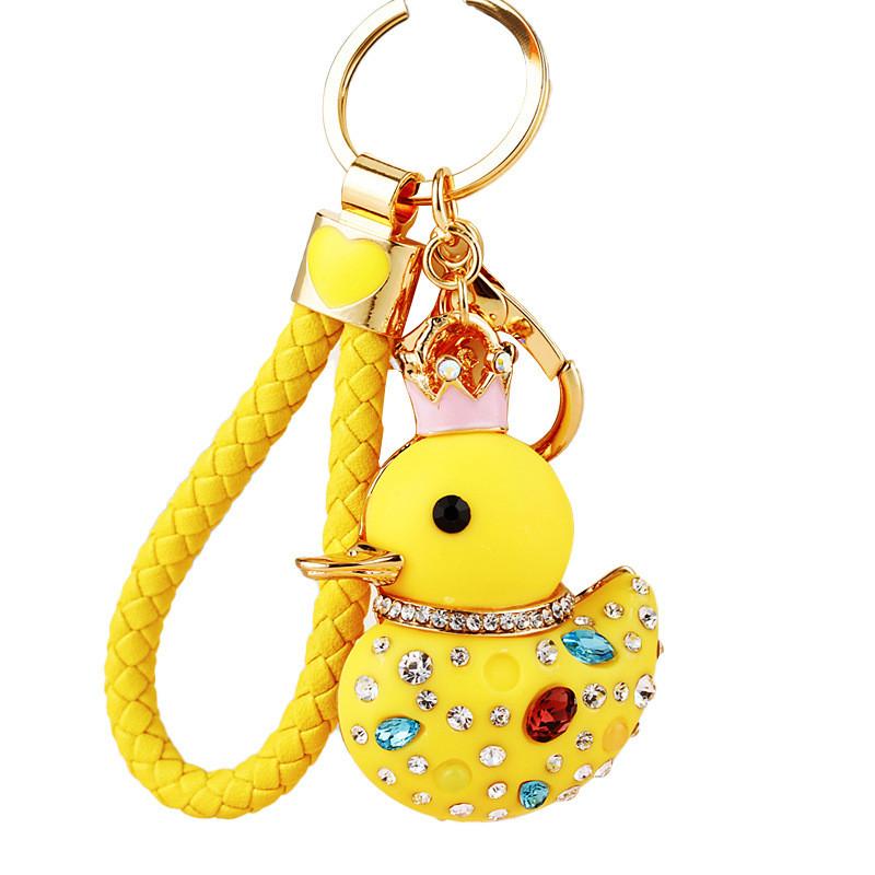 Charming Full Diamond Yellow Duck Keychain Cute Gift For Birthdays And Celebrations