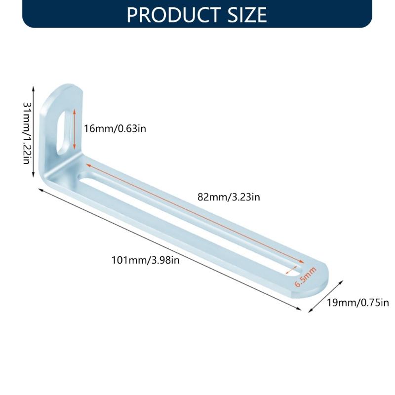 10Pcs Iron L Shaped Corner Brackets Fixer Double Slot Fixing Brackets For Wall Shelving Bookcases Easy Installation