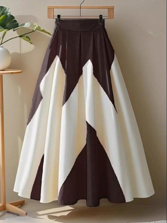 

European & American French Light Luxury A-Line Umbrella Skirt - High-Waisted, Slimming & Exquisite (2025 Collection) S чорний