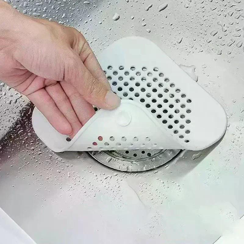 2Pcs Silicone Shower Drain Plug Hair Catcher Stopper Kitchen Sink Strainer Sewer Bathroom Floor Bathtub Water Filter