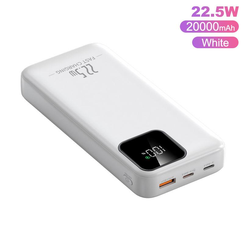 20000mAh Powerbank Bærbar Lader Power Bank 22.5W Superrask Lading med LED Batteridisplay Power Bank For iphone Samsung