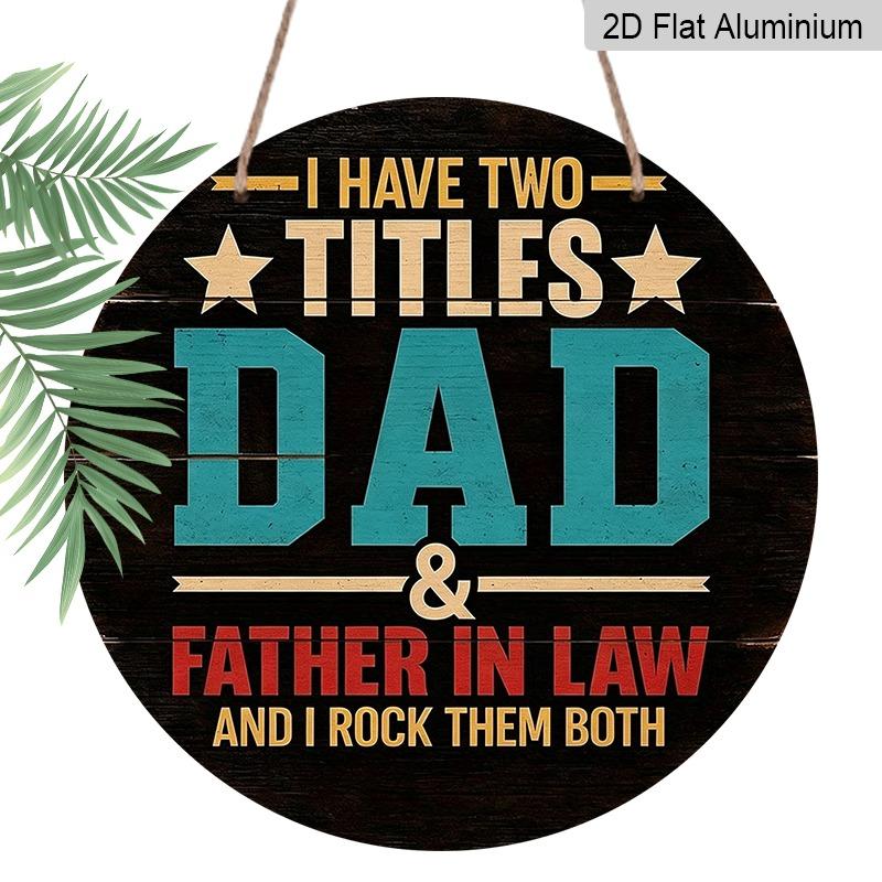 

2D Flat Retro Aluminum Wall Decorations in Various Sizes, Featuring A Fun Father-themed Design with Contrasting Bold Text and Star Decorations. Ideal 20*20cm