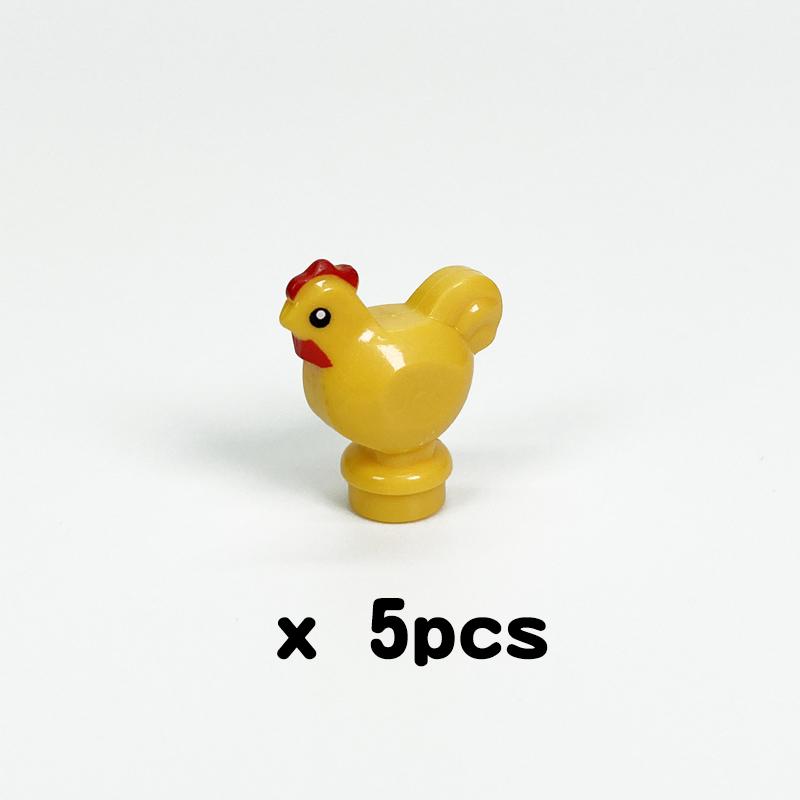 MOC Bauernhoftiere Bausteine Süße Haustiere Schweine Huhn Tiger Panda Hai Stadt Zubehör DIY Teile Steine Spielzeug Lernbausteine