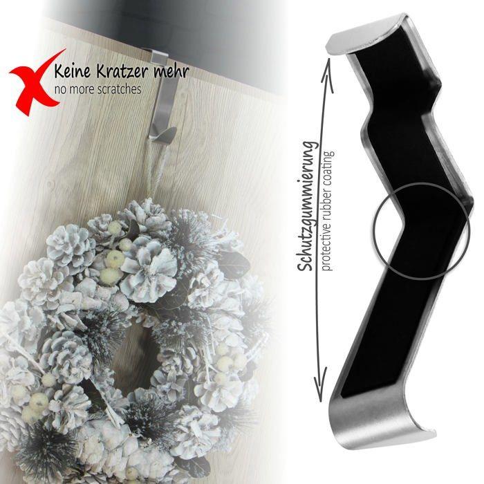 Portemanteau de porte - COM-FOUR - CF15262 - Acier inoxydable - Fixation sans perçage - Antirouille