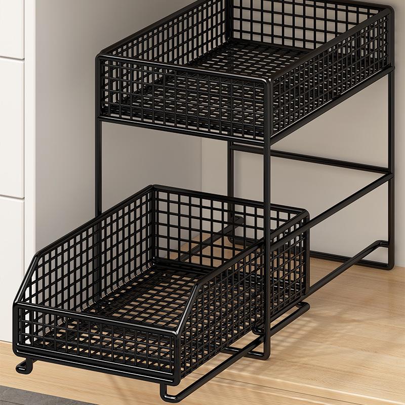 Double Layer Pull-Out Under-Sink Storage Rack