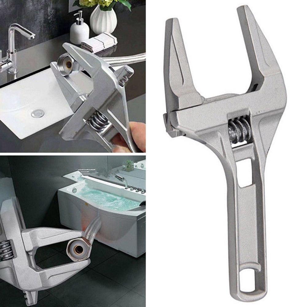 Sehfupoye Adjustable Wrench Large Opening Bathroom Spanner Wrenches Wide Jaw 16-68mm Aluminum Alloy Spanner Wrenches Shank Plumber