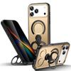 For iPhone 17 Pro Magnetic Case TPU+PC Shockproof Phone Cover with Dual Hole Kickstand