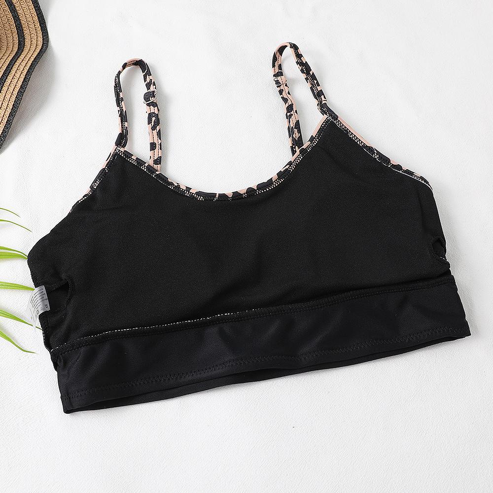 Nové sexy bikiny s vysokým pasem leopardí potisk, jednobarevné plavky, dámské plavky, sada bikin push-up, brazilské plavky letní plážové oblečení plavky