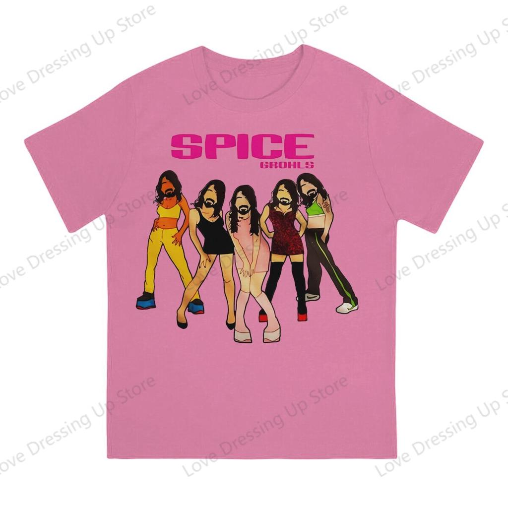 100 Cotton Tshirt Spice Grohls T Shirt Unisex Dave Grohlrock Pop Parody Funny Summer Coolness Street Short Sleeve Top S6xl