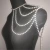 Elegant Women Shawl Jewelry Multi Layer Beaded Shoulder Chain Layered Necklace Banquet Dress Bridal Accessories