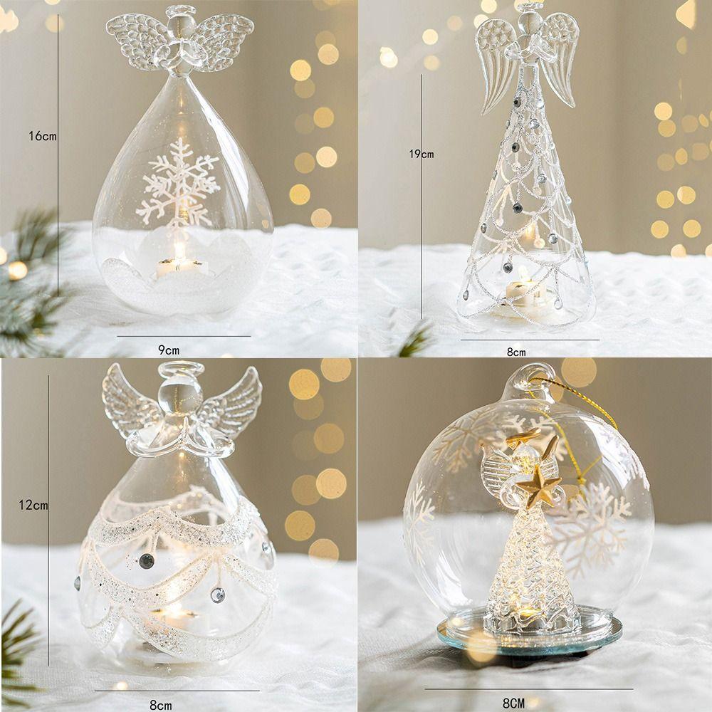 Transparent Angel Fairy Glass Light Glass Kawaii Decor Ornaments  Home Living Room