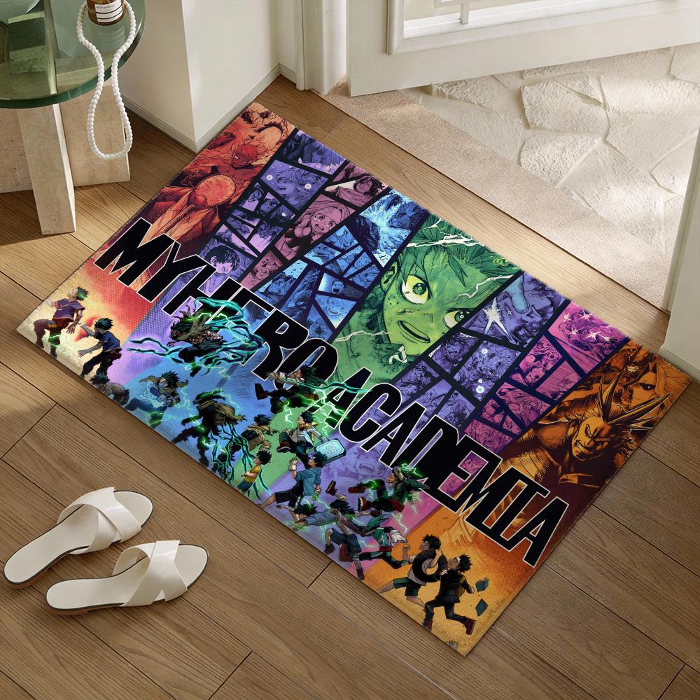 My animeHero A-Academia Floor Mat Soft Flannel Non-Slip Door Mat - Thickened Rug for Living Room Home Decor