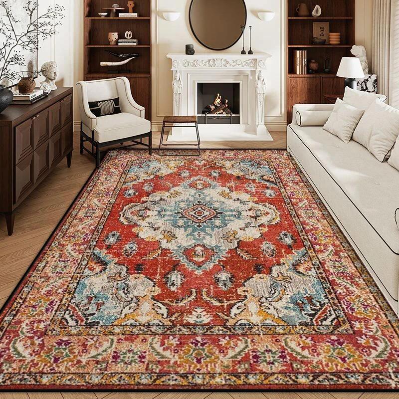 Persischer Vintage-Musterteppich für Wohnzimmer Schlafzimmer Weiche Lounge Sofa Matte Große Fläche Dekoration Heimteppiche Retro Kunst Design