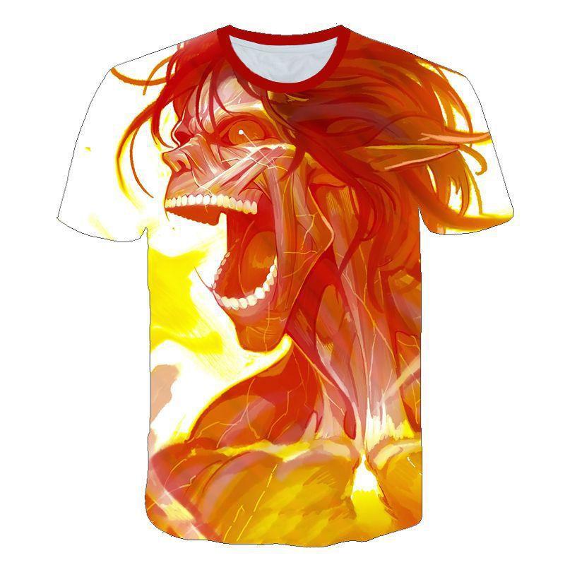 Anime Attack on Titan 3D Printed T-Shirt, Eren Levi Design, Soft Polyester Fabric, Comfortable Casual Short Sleeve Tee