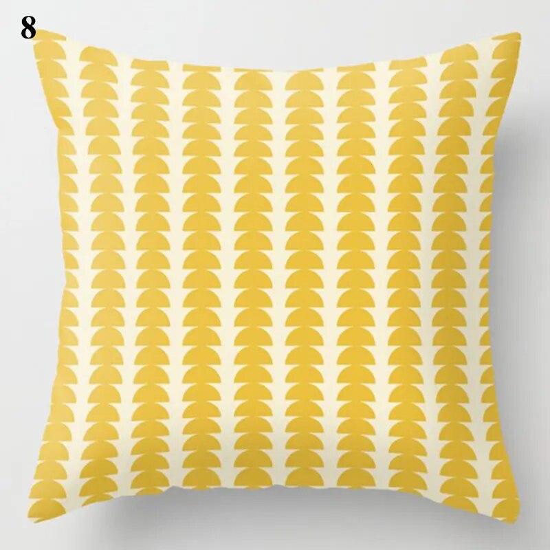 Decorative Cushion Cover Yellow Gray Floral Animal Geometric Pillow Covers Throw Pillows Polyester Single Side Print Pillowcases